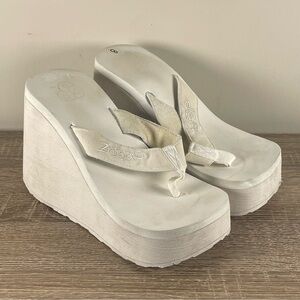 Y2K Zoop Wedge Flip Flops Thong Sandals
